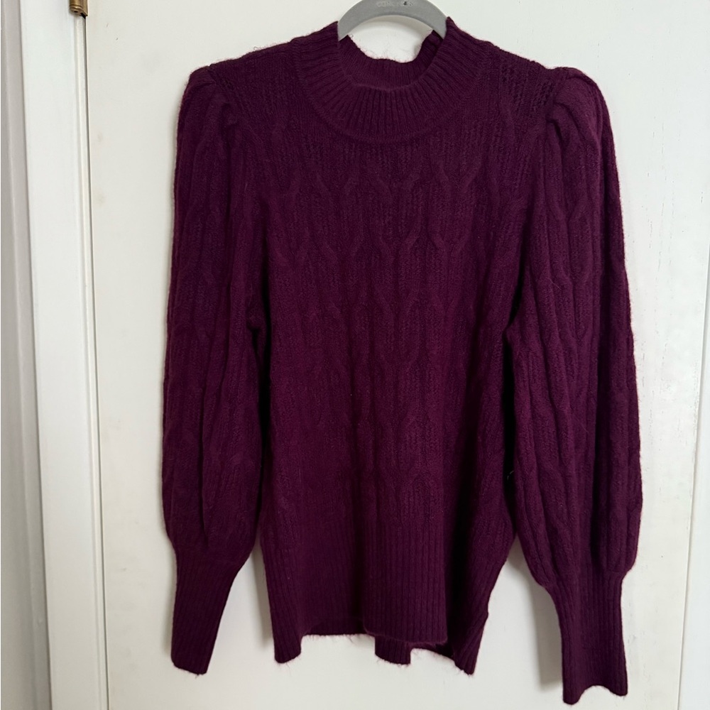 Express Deep Purple Cable Knit Sweater